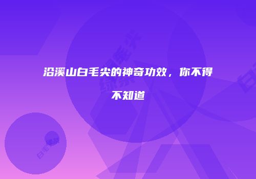 沿溪山白毛尖的神奇功效，你不得不知道