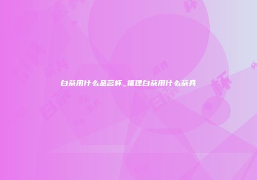 白茶用什么品茗杯_福建白茶用什么茶具