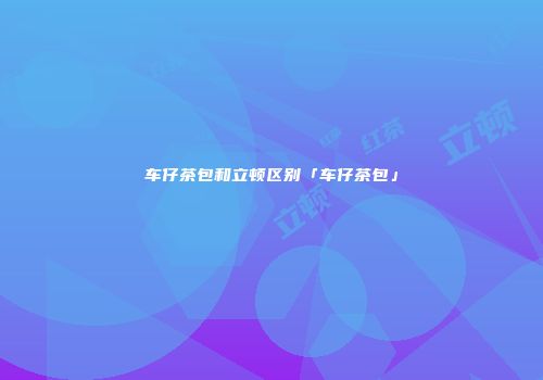 车仔茶包和立顿区别「车仔茶包」
