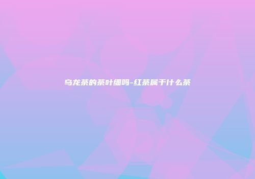 乌龙茶的茶叶细吗-红茶属于什么茶