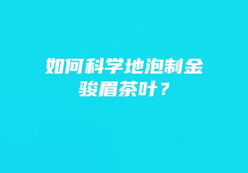 如何科学地泡制金骏眉茶叶？