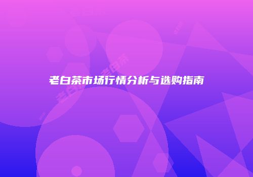 老白茶市场行情分析与选购指南