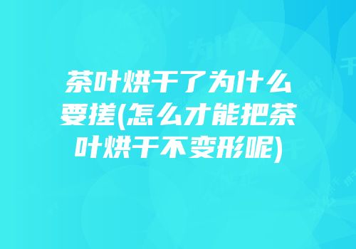 茶叶烘干了为什么要搓(怎么才能把茶叶烘干不变形呢)