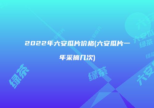 2022年六安瓜片价格(六安瓜片一年采摘几次)