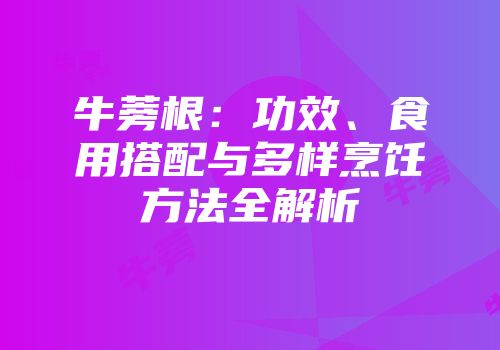 牛蒡根：功效、食用搭配与多样烹饪方法全解析