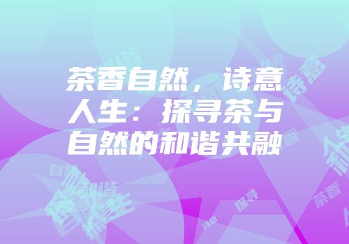 茶香自然，诗意人生：探寻茶与自然的和谐共融