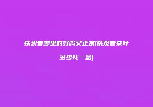 铁观音哪里的好喝又正宗(铁观音茶叶多少钱一盒)