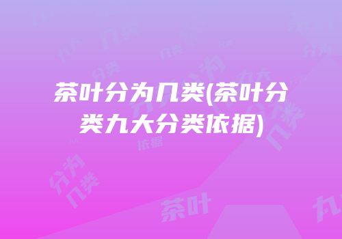 茶叶分为几类(茶叶分类九大分类依据)