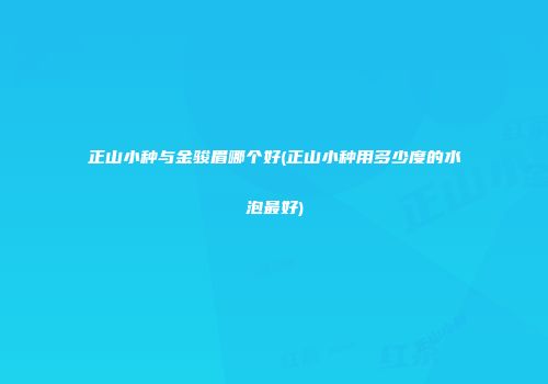 正山小种与金骏眉哪个好(正山小种用多少度的水泡最好)