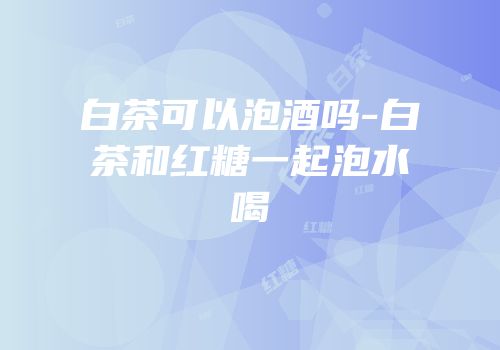 白茶可以泡酒吗-白茶和红糖一起泡水喝