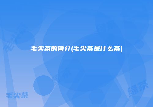 毛尖茶的简介(毛尖茶是什么茶)