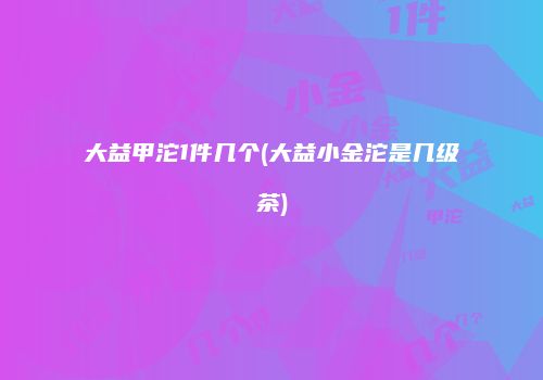 大益甲沱1件几个(大益小金沱是几级茶)