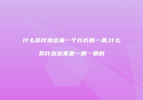 什么茶叶泡出来一个长长的一条,什么茶叶泡出来是一根一根的