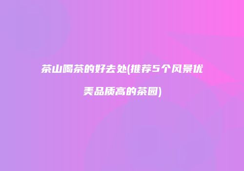 茶山喝茶的好去处(推荐5个风景优美品质高的茶园)