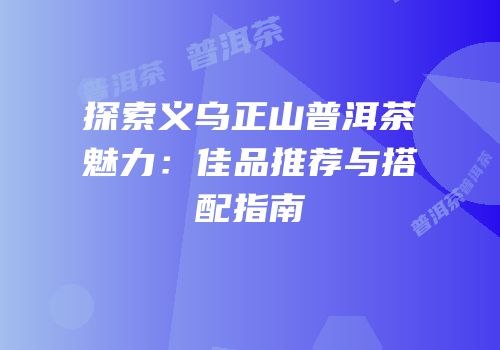 探索义乌正山普洱茶魅力：佳品推荐与搭配指南