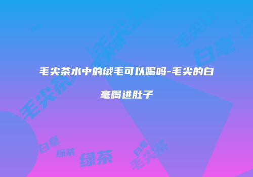 毛尖茶水中的绒毛可以喝吗-毛尖的白毫喝进肚子