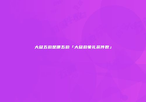 大益五韵是哪五韵「大益韵象礼茶件数」