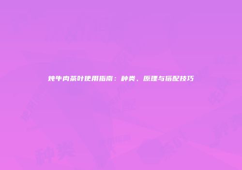 炖牛肉茶叶使用指南：种类、原理与搭配技巧