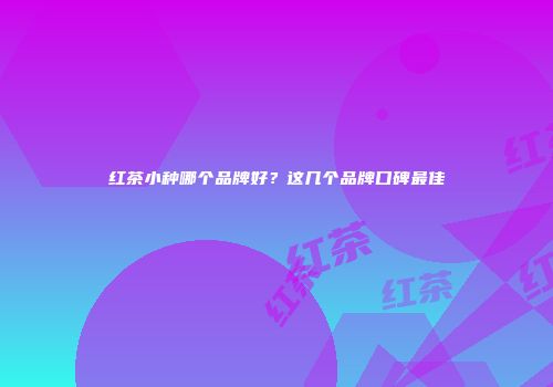 红茶小种哪个品牌好？这几个品牌口碑最佳
