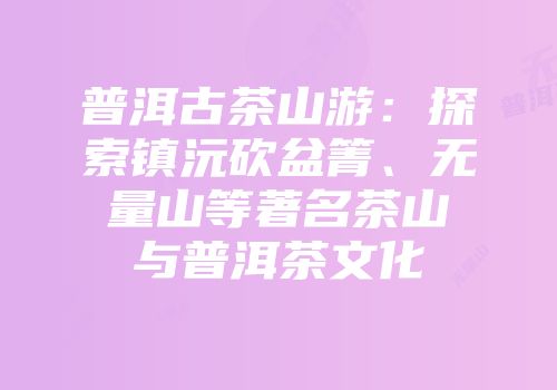普洱古茶山游：探索镇沅砍盆箐、无量山等著名茶山与普洱茶文化