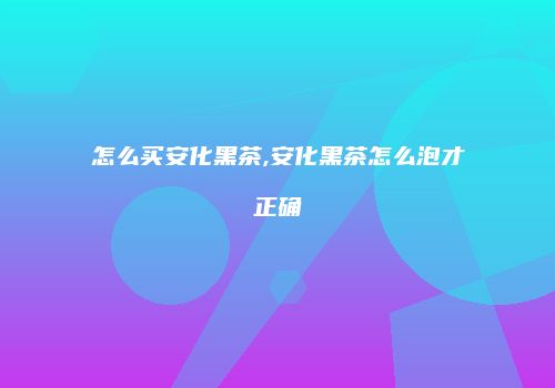 怎么买安化黑茶,安化黑茶怎么泡才正确