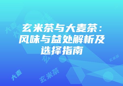 玄米茶与大麦茶：风味与益处解析及选择指南