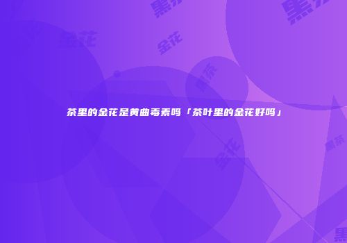 茶里的金花是黄曲毒素吗「茶叶里的金花好吗」