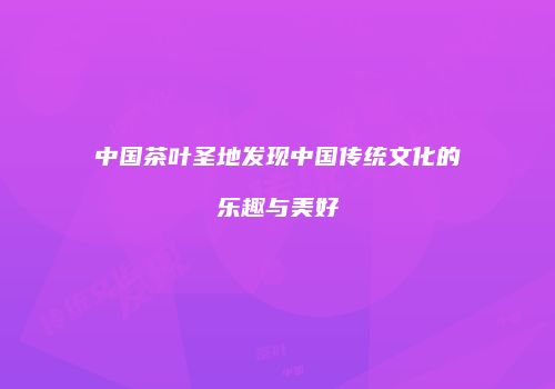 中国茶叶圣地发现中国传统文化的乐趣与美好