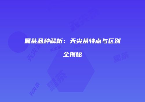 黑茶品种解析：天尖茶特点与区别全揭秘
