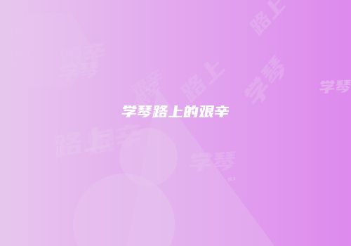 学琴路上的艰辛