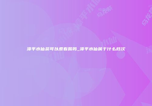 漳平水仙茶可以煮着喝吗_漳平水仙属于什么档次