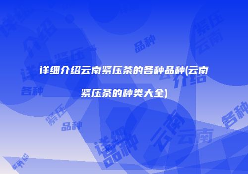 详细介绍云南紧压茶的各种品种(云南紧压茶的种类大全)