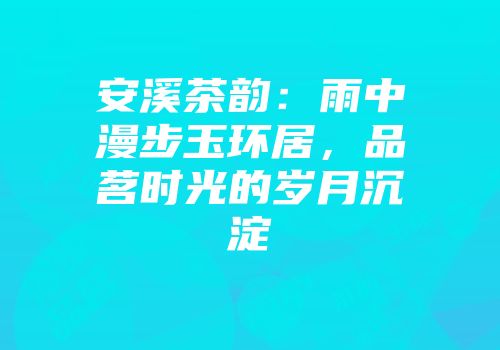 安溪茶韵：雨中漫步玉环居，品茗时光的岁月沉淀