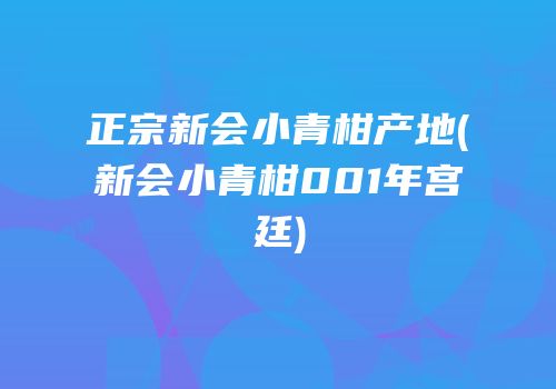 正宗新会小青柑产地(新会小青柑001年宫廷)