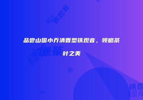 品尝山国小乔清香型铁观音，领略茶叶之美