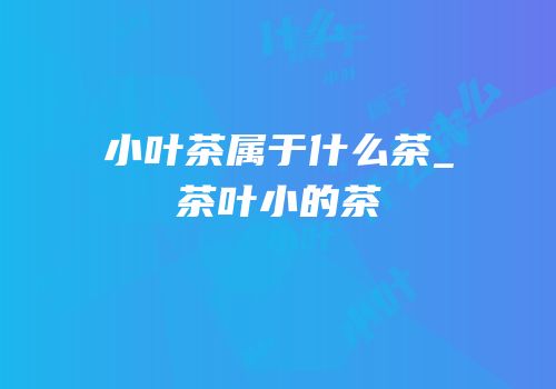 小叶茶属于什么茶_茶叶小的茶