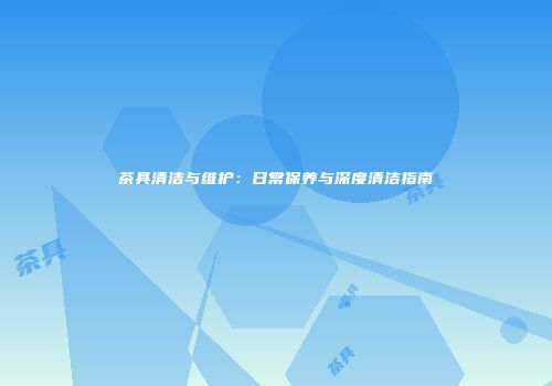 茶具清洁与维护：日常保养与深度清洁指南
