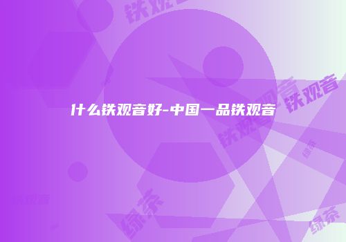 什么铁观音好-中国一品铁观音