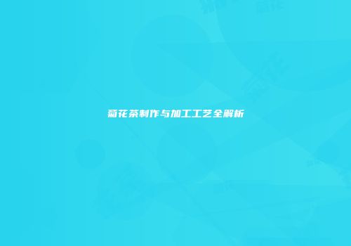 菊花茶制作与加工工艺全解析