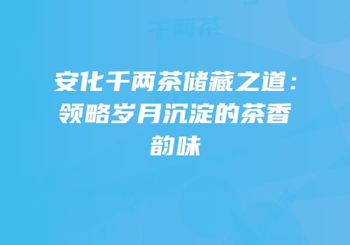 安化千两茶储藏之道：领略岁月沉淀的茶香韵味
