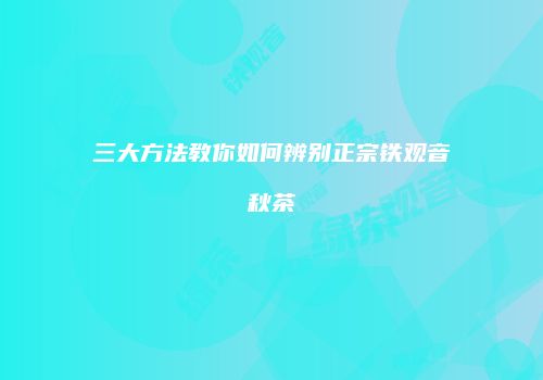 三大方法教你如何辨别正宗铁观音秋茶