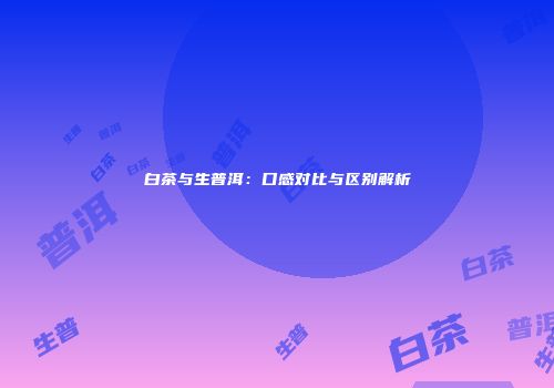 白茶与生普洱：口感对比与区别解析
