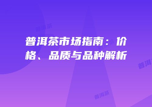 普洱茶市场指南：价格、品质与品种解析