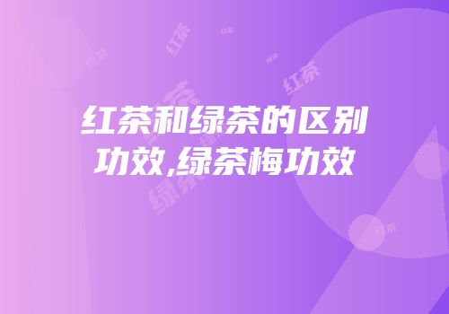红茶和绿茶的区别功效,绿茶梅功效