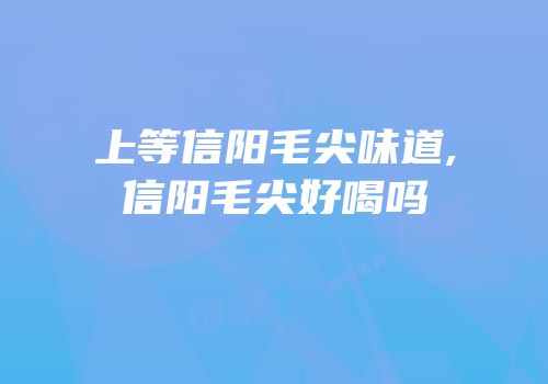 上等信阳毛尖味道,信阳毛尖好喝吗