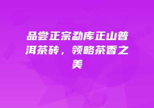 品尝正宗勐库正山普洱茶砖，领略茶香之美