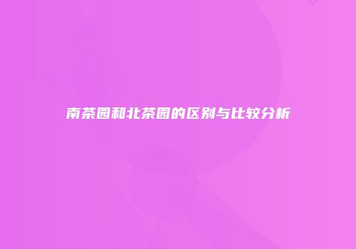 南茶园和北茶园的区别与比较分析