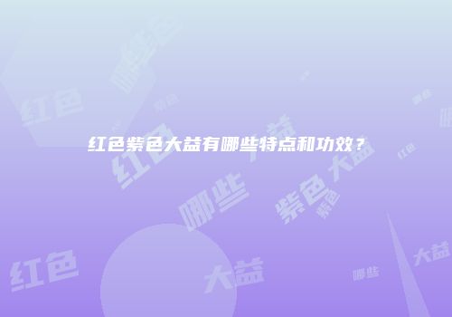 红色紫色大益有哪些特点和功效？
