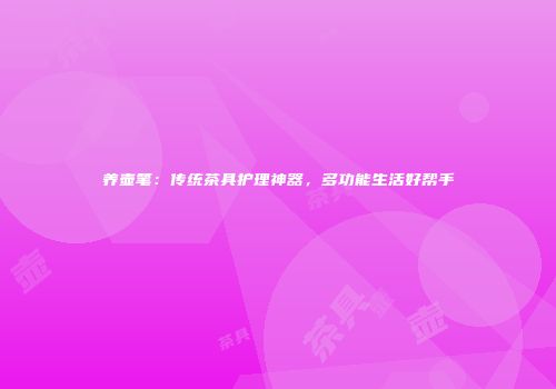 养壶笔：传统茶具护理神器，多功能生活好帮手