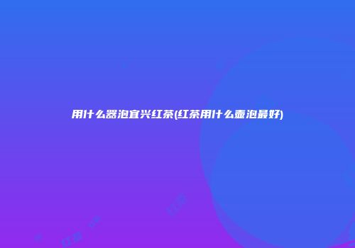 用什么器泡宜兴红茶(红茶用什么壶泡最好)